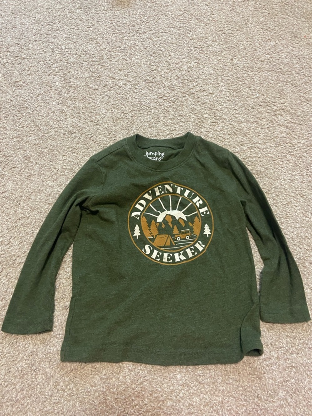 jumping beans Olive Green 'Adventure Seeker' Graphic Long Sleeve Tee